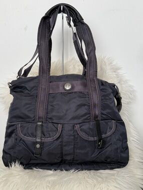lululemon athletica Vintage 90s Y2K Nylon Shoulder Tote with Front Pockets
